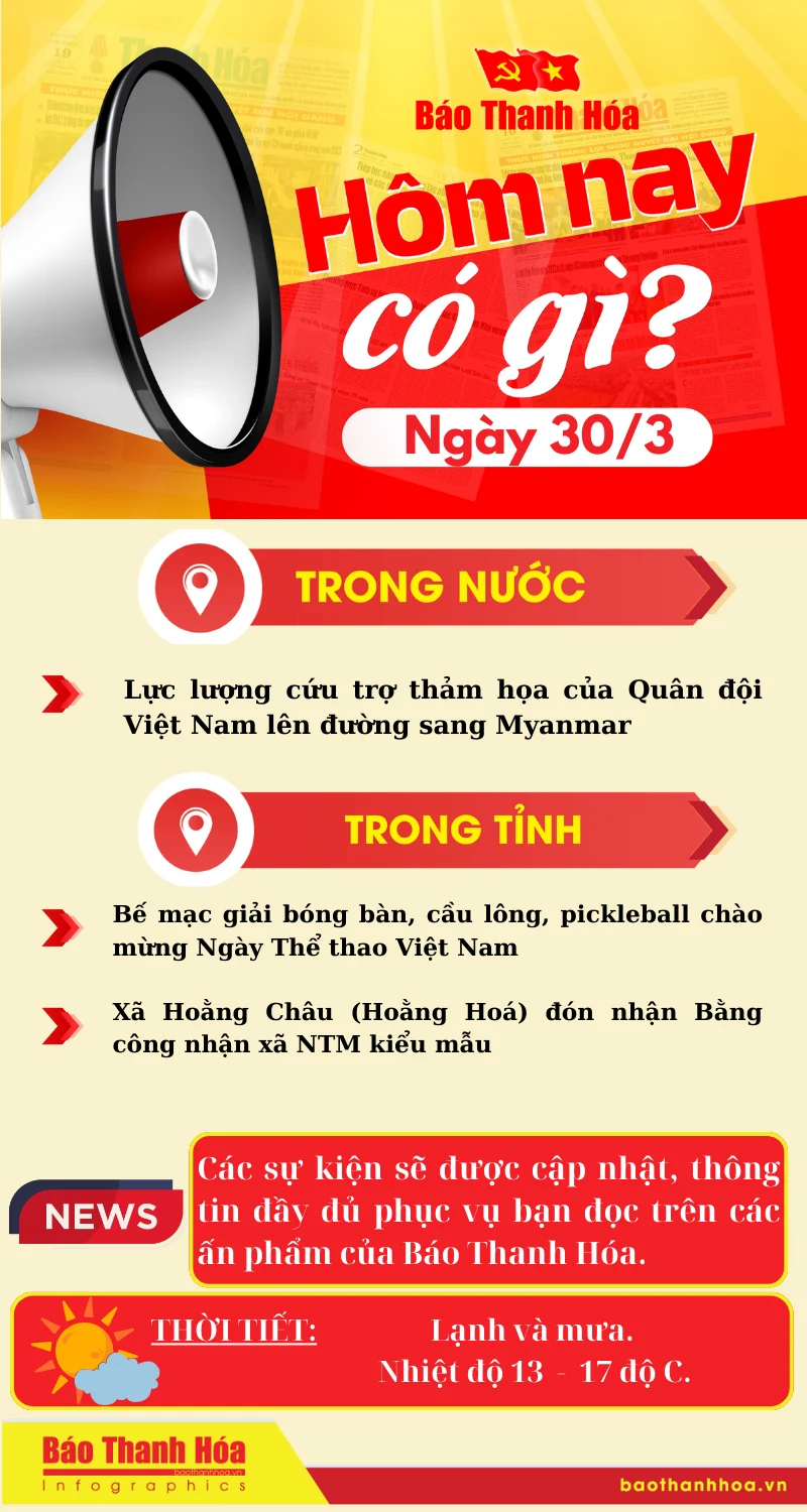 Hôm nay có gì? - Sự kiện nổi bật ngày 30/3/2025