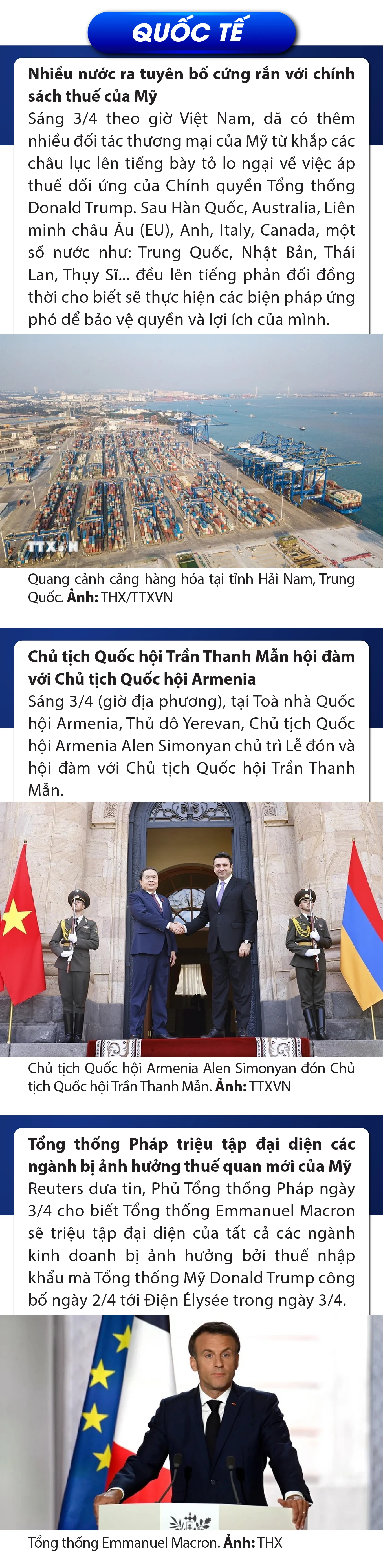 Sự kiện nổi bật trong nước, quốc tế ngày 3/4/2025