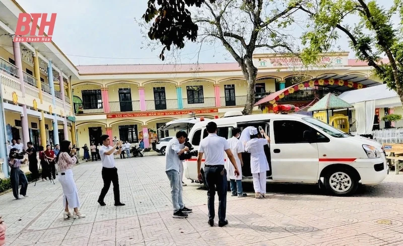 Diễn tập điều tra, xử lý ngộ độc thực phẩm bếp ăn tập thể trong trường học tại Yên Định