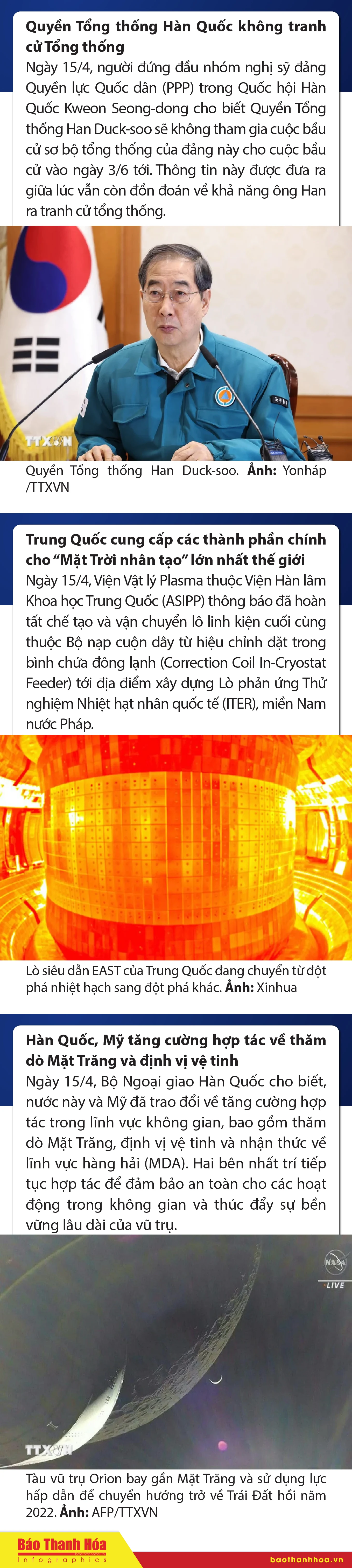 Sự kiện nổi bật trong nước, quốc tế ngày 15/4/2025