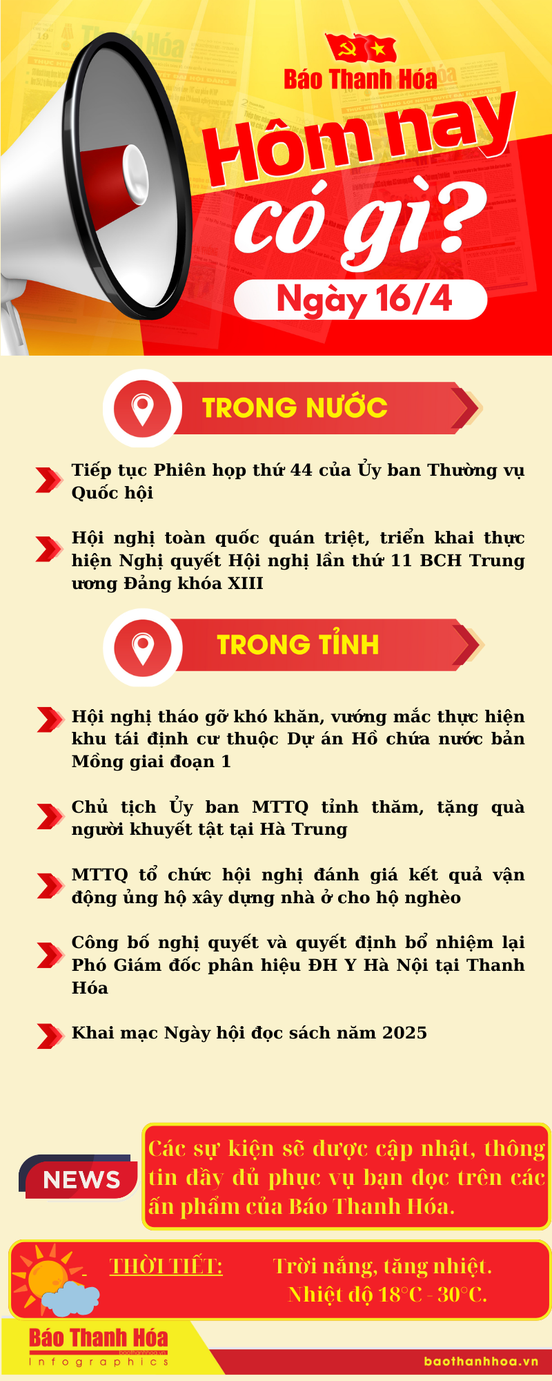 Hôm nay có gì? - Sự kiện nổi bật ngày 16/4/2025