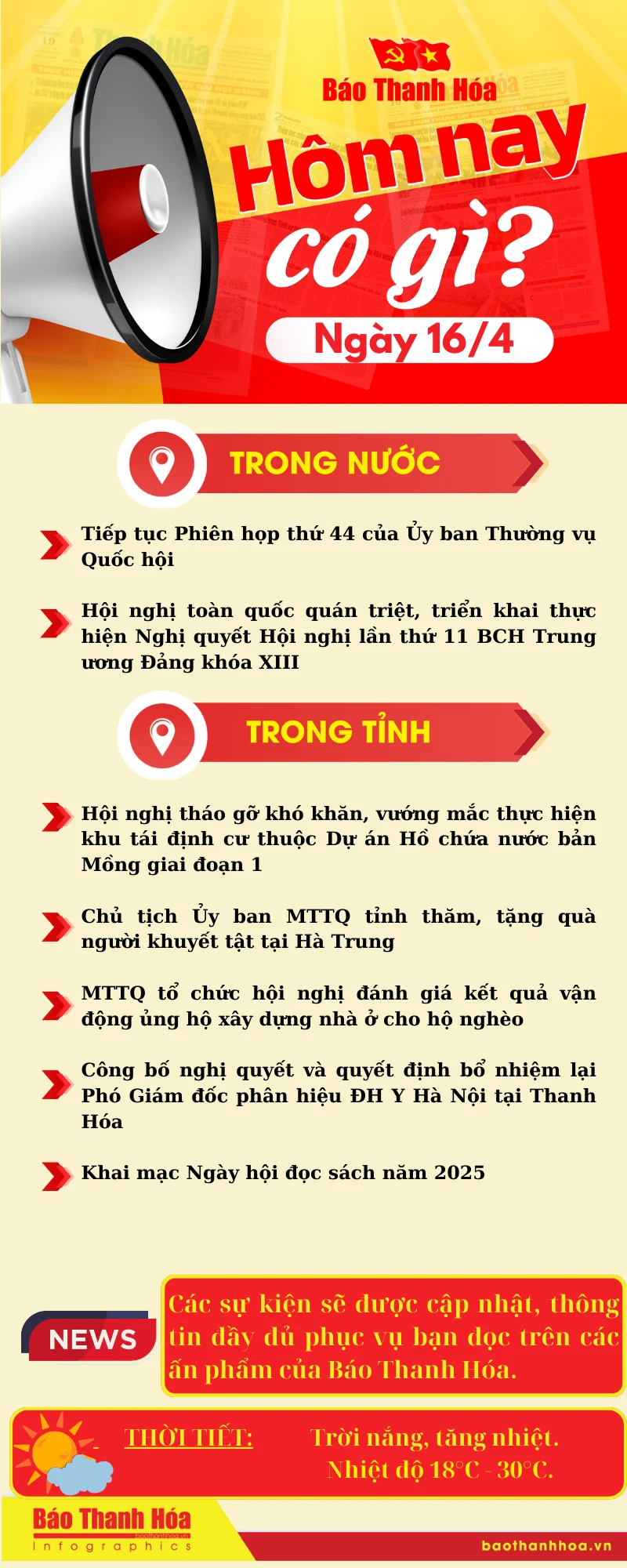 Hôm nay có gì? - Sự kiện nổi bật ngày 16/4/2025