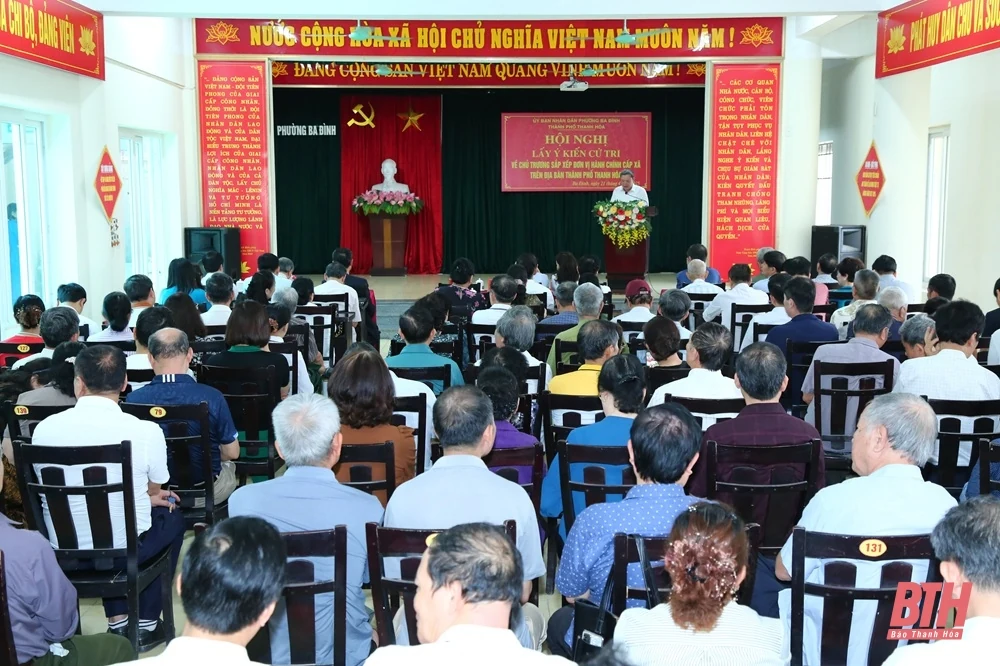 Phó Bí thư Thường trực Tỉnh ủy Lại Thế Nguyên dự hội nghị lấy ý kiến Nhân dân về phương án sắp xếp đơn vị hành chính cấp xã trên địa bàn thành phố Thanh Hóa