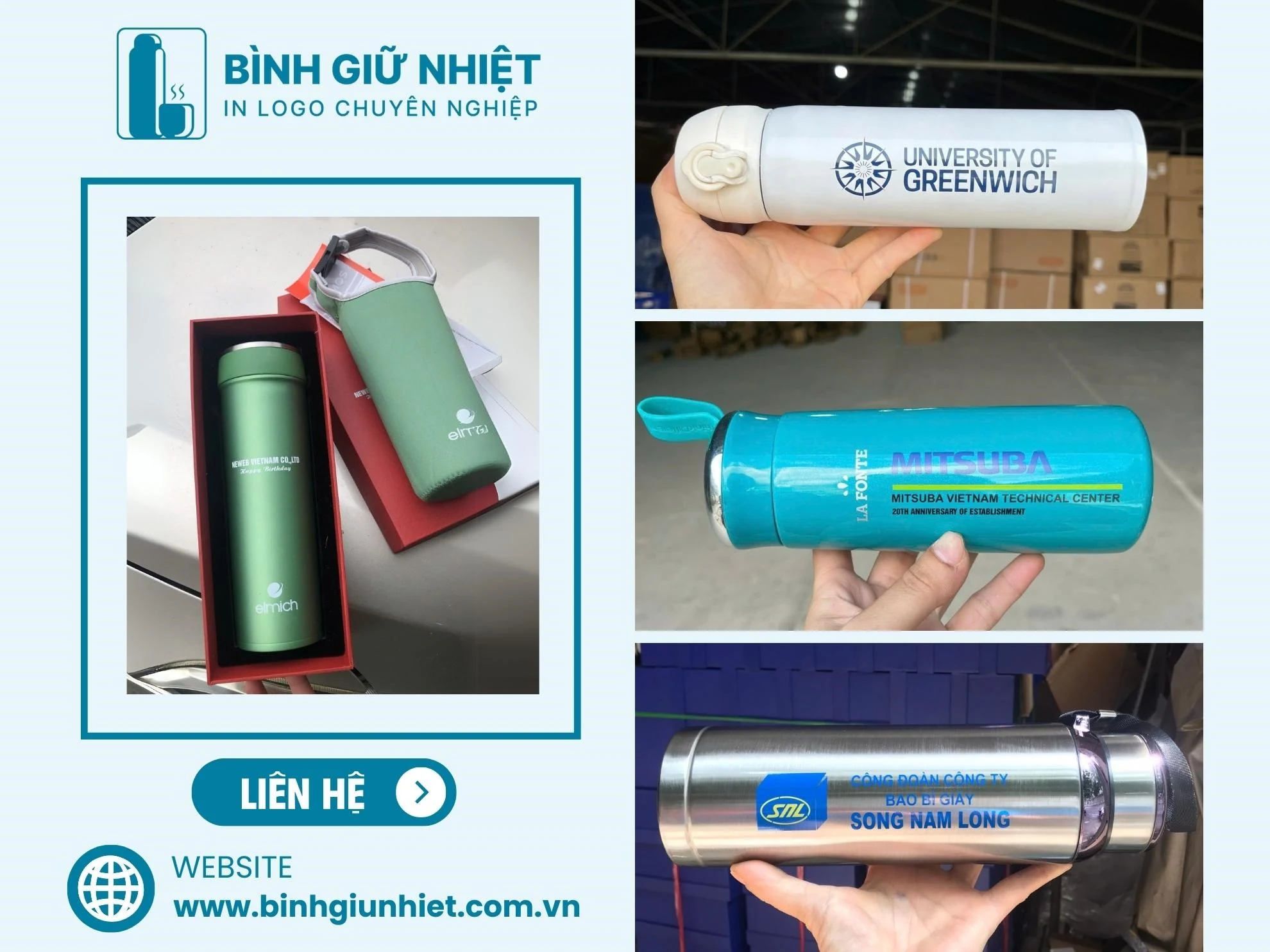 Bình giữ nhiệt quà tặng in logo - Giải pháp marketing hiệu quả cho doanh nghiệp