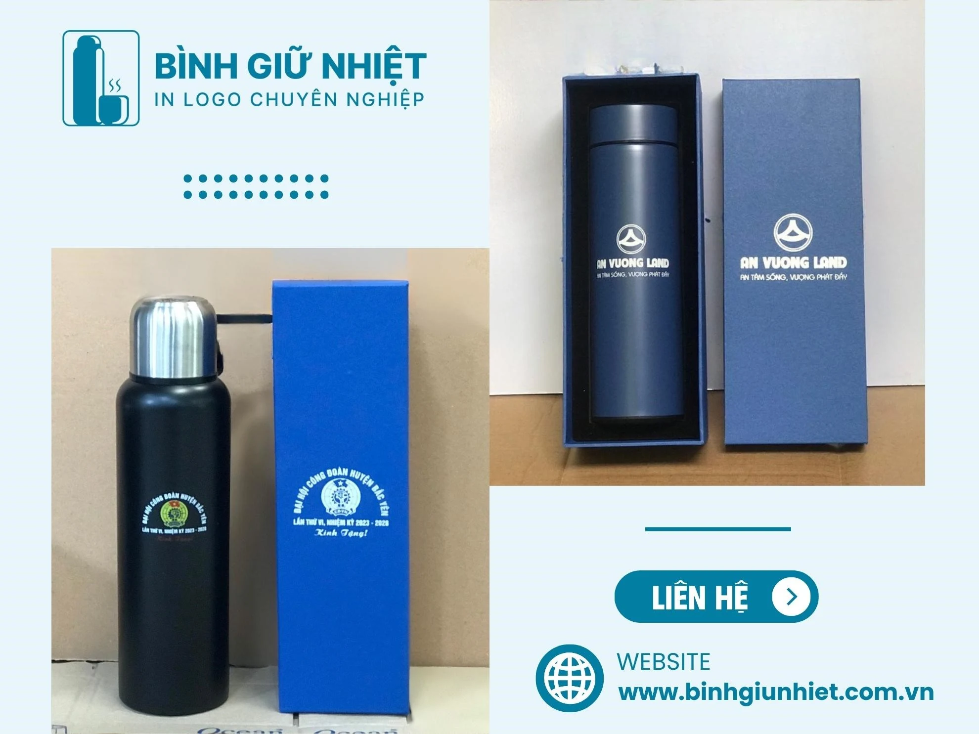 Bình giữ nhiệt quà tặng in logo - Giải pháp marketing hiệu quả cho doanh nghiệp