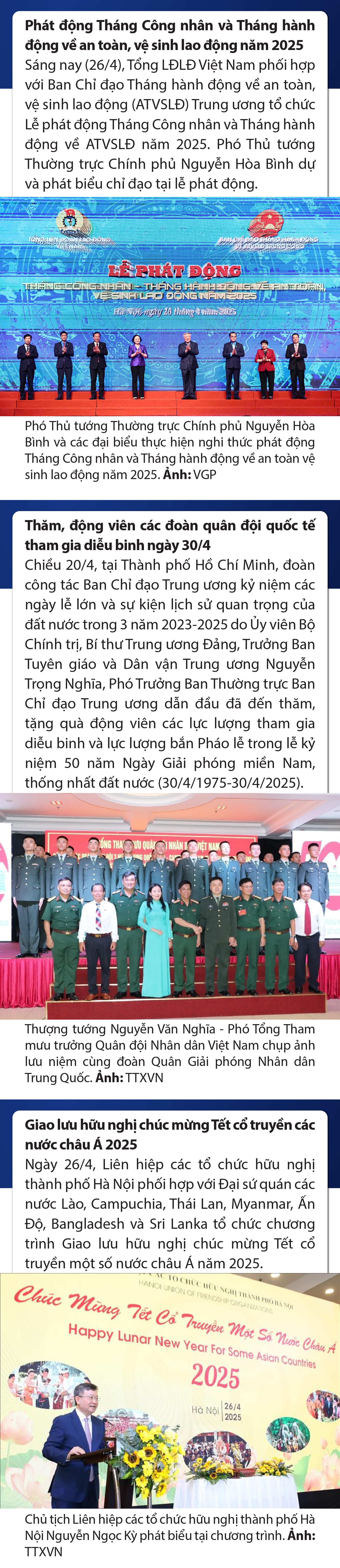 Sự kiện nổi bật trong nước, m88 link mới nhất tế ngày 26/4/2025