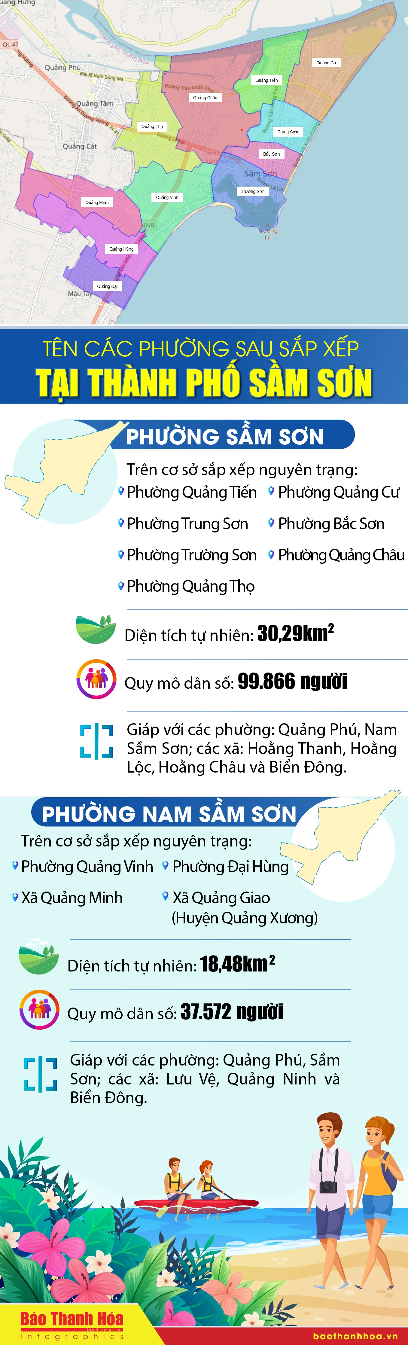 Tên các phường sau sắp xếp tại thành phố Sầm Sơn
