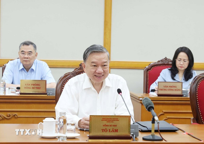 Tổng Bí thư Tô Lâm chủ trì họp cho ý kiến về tiến độ sắp xếp tổ chức bộ máy