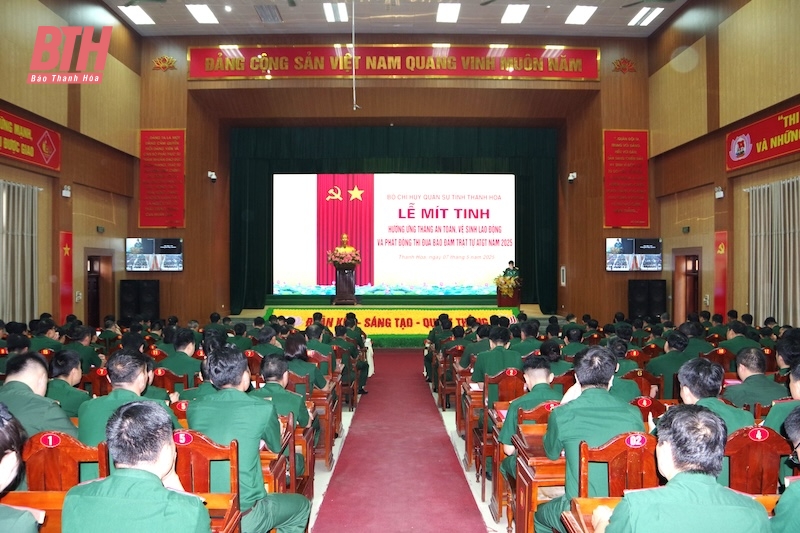 Bộ CHQS tỉnh hưởng ứng Tháng hành động An toàn vệ sinh lao động và phát động thi đua bảo đảm trật tự an toàn giao thông năm 2025 