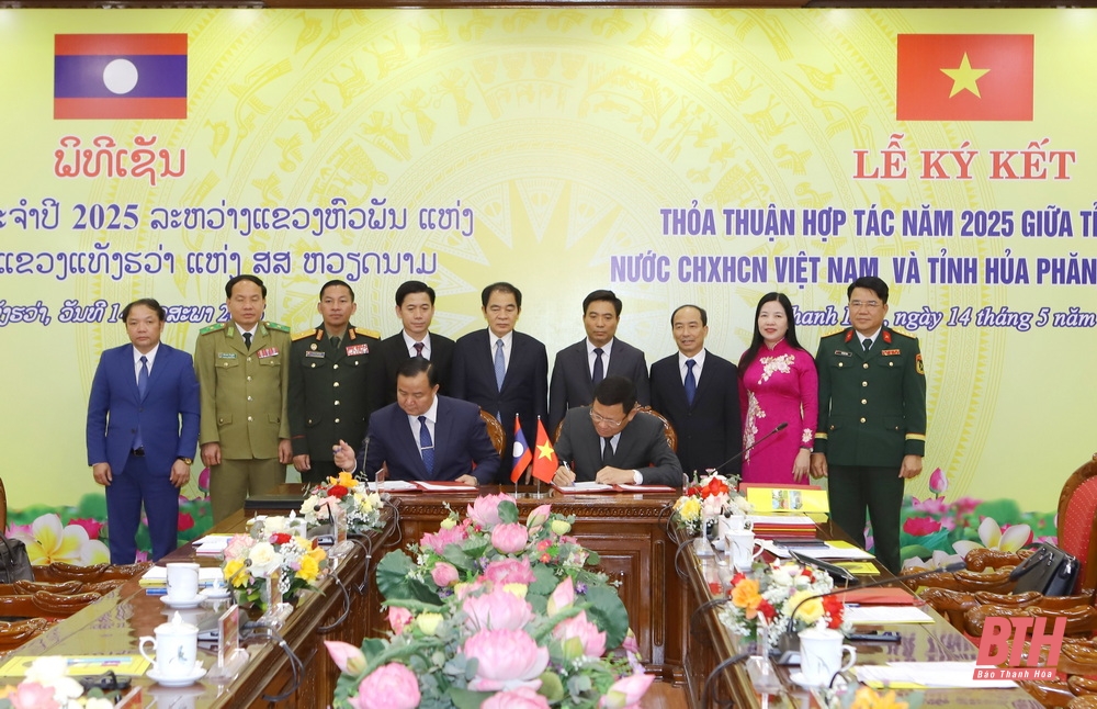 Hai tỉnh Thanh Hóa - Hủa Phăn hội đàm, ký kết thỏa thuận hợp tác năm 2025