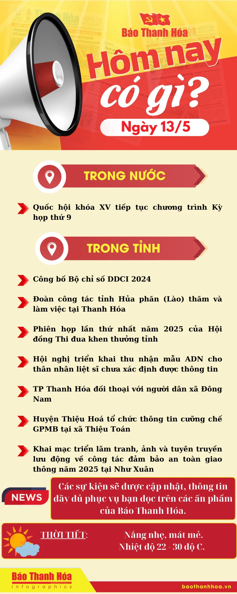 Hôm nay có gì? - Sự kiện nổi bật ngày 13/5/2025