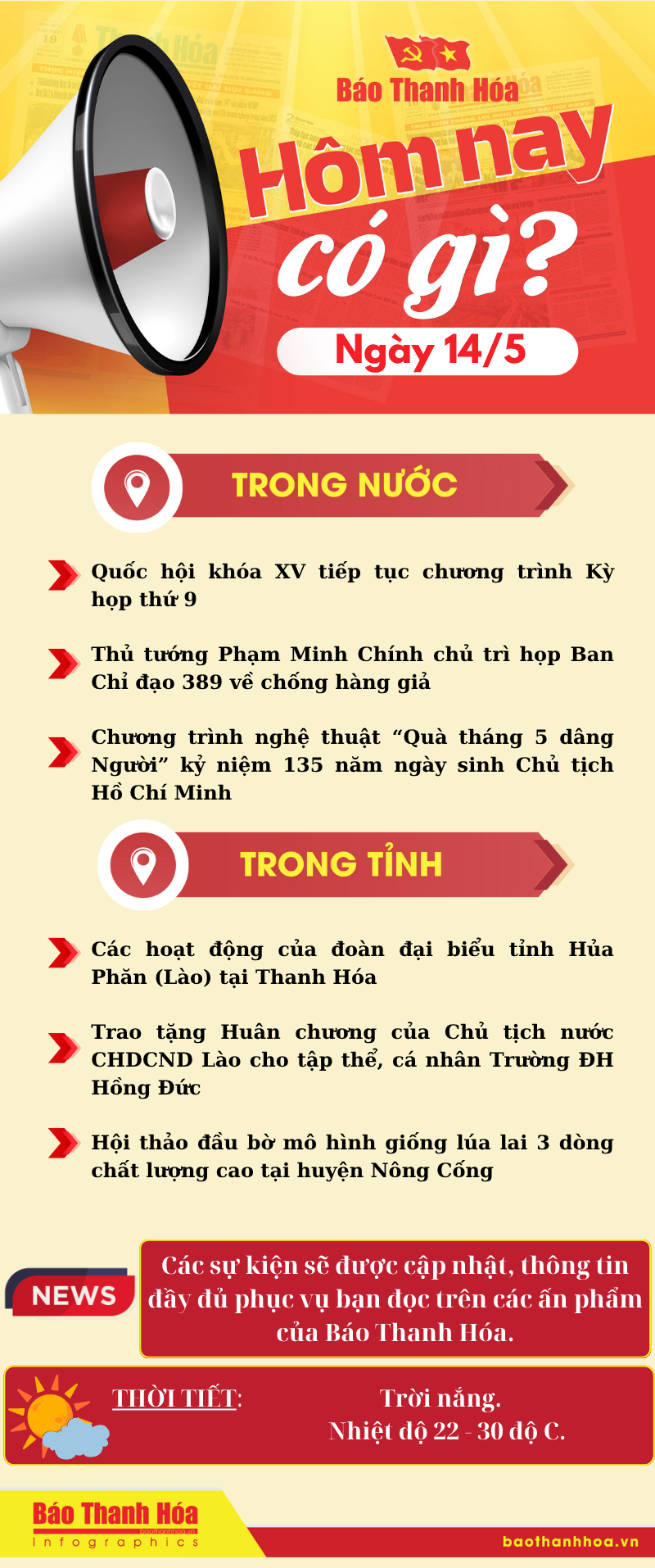 Hôm nay có gì? - Sự kiện nổi bật ngày 14/5/2025