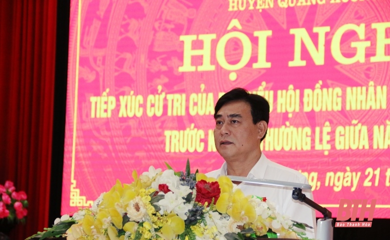 Chủ tịch Ủy ban MTTQ m88 trang chủ Phạm Thị Thanh Thủy và các đại biểu HĐND m88 trang chủ tiếp xúc cử tri huyện Quảng Xương