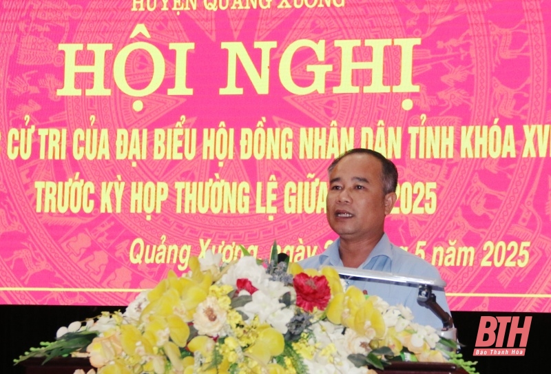 Chủ tịch Ủy ban MTTQ m88 trang chủ Phạm Thị Thanh Thủy và các đại biểu HĐND m88 trang chủ tiếp xúc cử tri huyện Quảng Xương