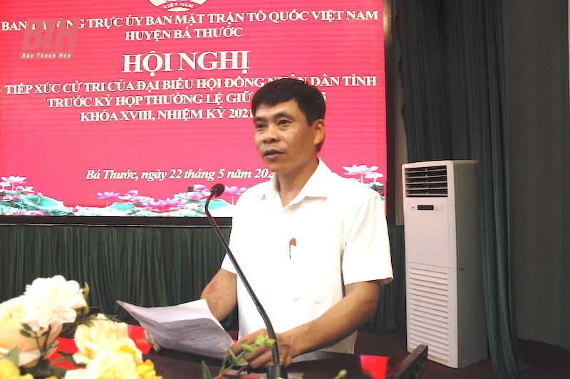 Tổ đại biểu HĐND tỉnh tiếp xúc cử tri huyện Bá Thước