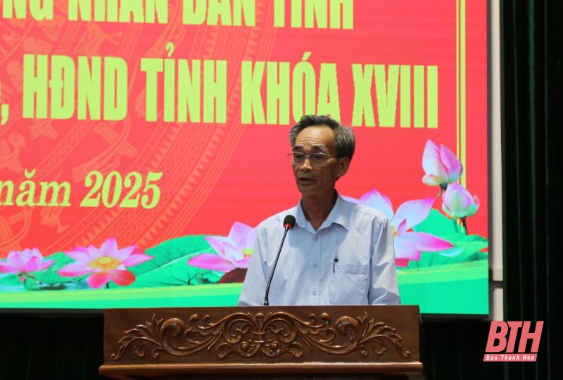 Phó Chủ tịch Thường trực HĐND tỉnh Lê Tiến Lam tiếp xúc cử tri huyện Hoằng Hóa 