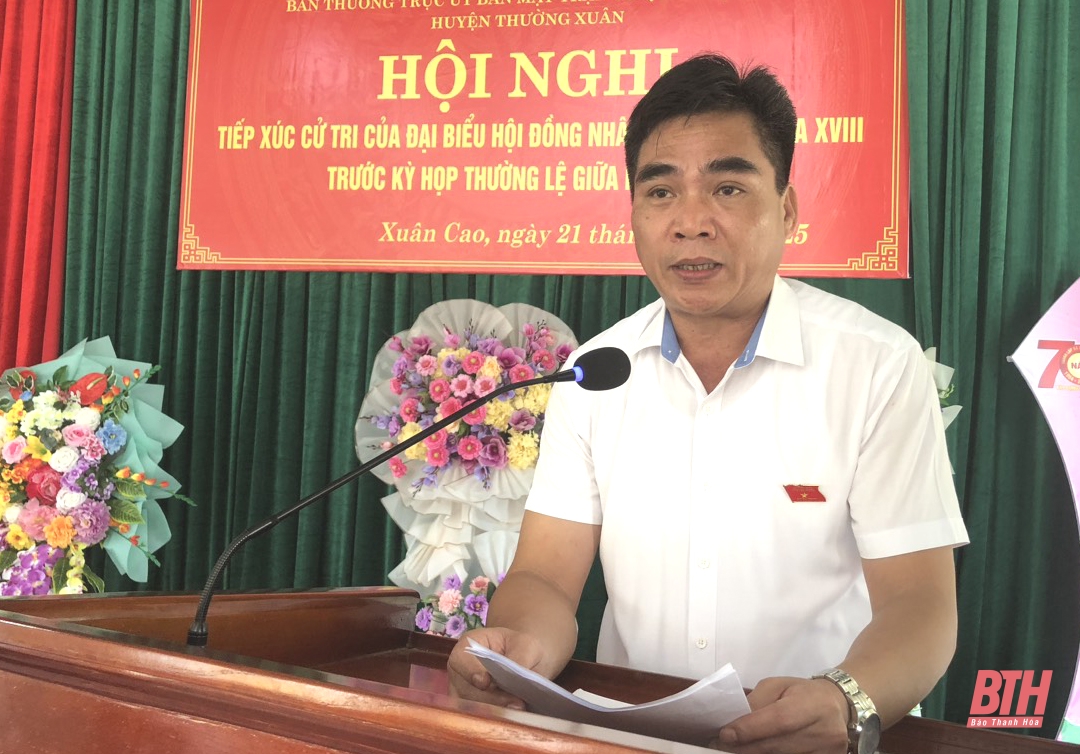 Tổ đại biểu HĐND tỉnh tiếp xúc cử tri huyện Thường Xuân