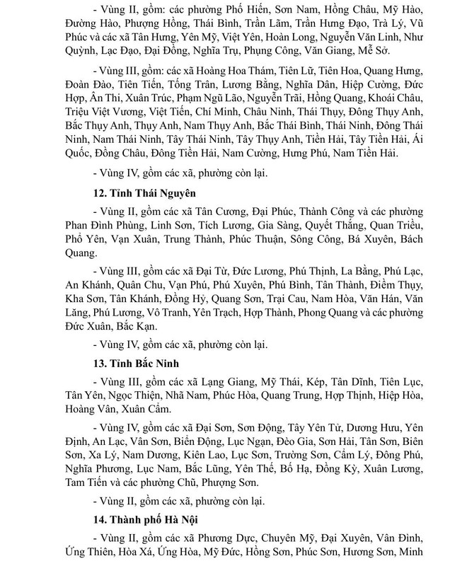 Sắp xếp lại 4 vùng tính lương tối thiểu sau khi sáp nhập xã, cá cược bóng đá m88 từ ngày 1/7