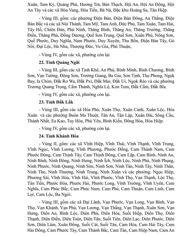 Sắp xếp lại 4 vùng tính lương tối thiểu sau khi sáp nhập xã, cá cược bóng đá m88 từ ngày 1/7