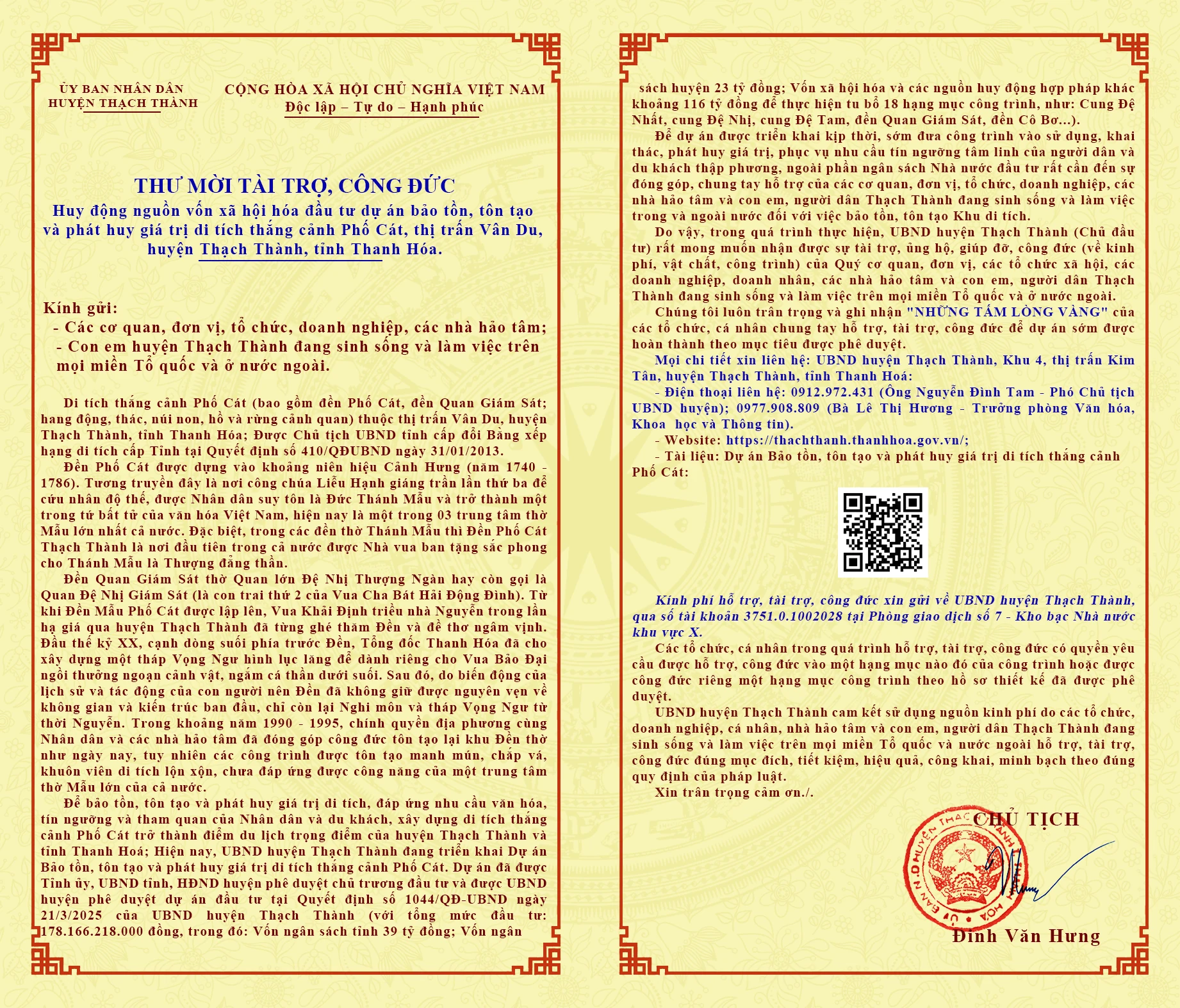 Bảo tồn, tôn tạo và phát huy giá trị di tích thắng cảnh Phố Cát, thị trấn Vân Du, Thạch đăng ký m88