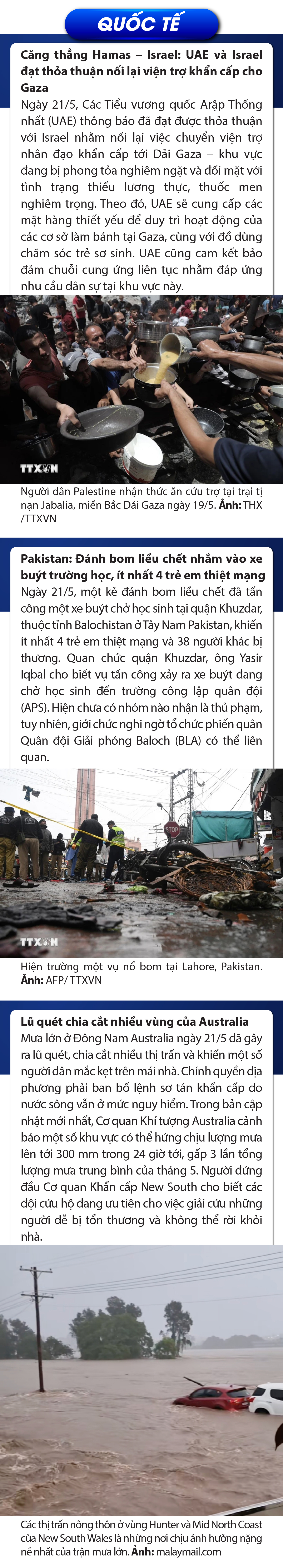 Sự kiện nổi bật trong nước, quốc tế ngày 21/5/2025