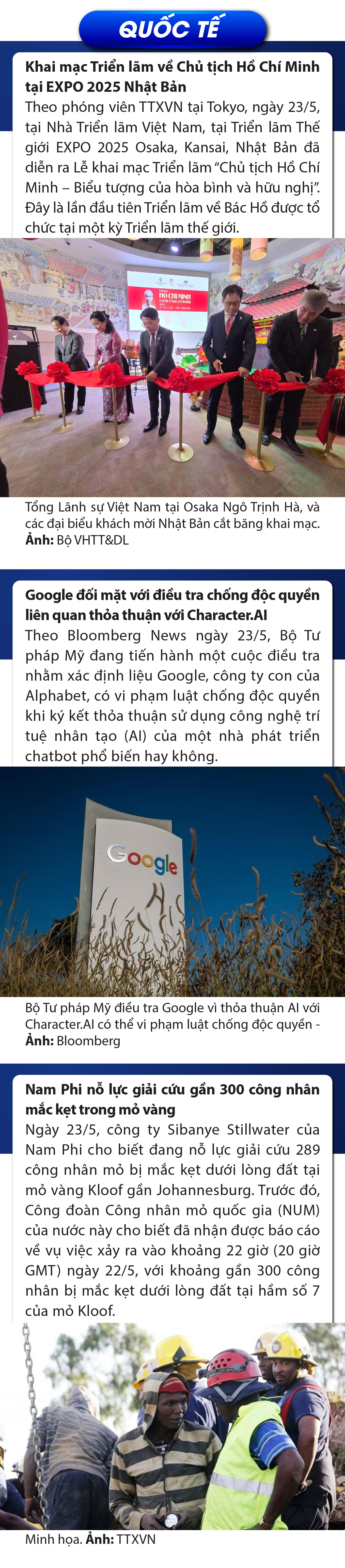 Sự kiện nổi bật trong nước, quốc tế ngày 23/5/2025