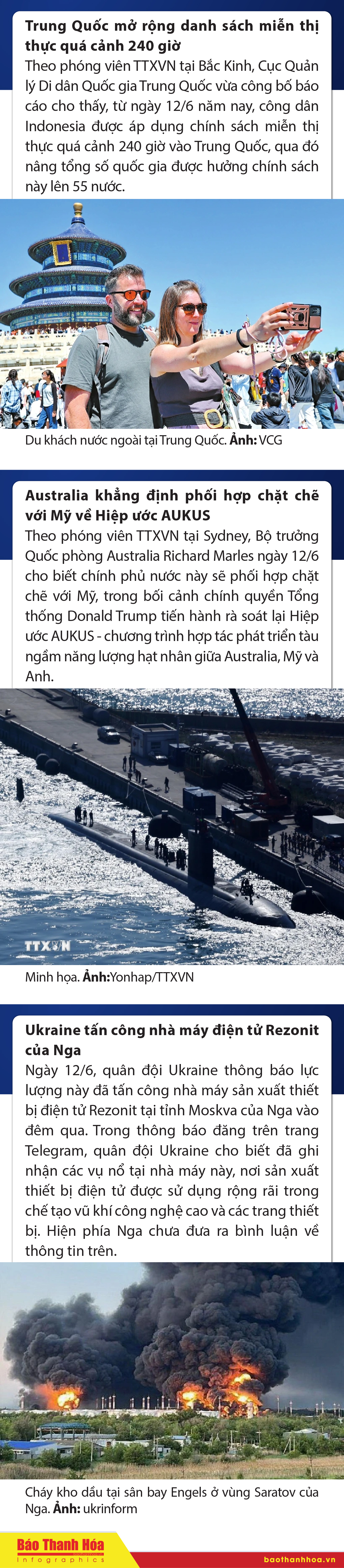 Sự kiện nổi bật trong nước, quốc tế ngày 12/6/2025