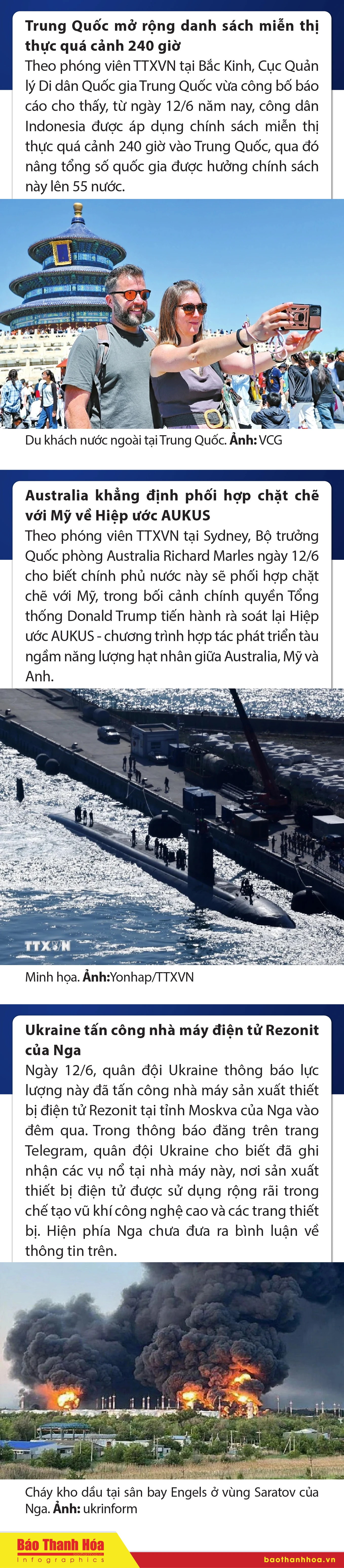 Sự kiện nổi bật trong nước, quốc tế ngày 12/6/2025