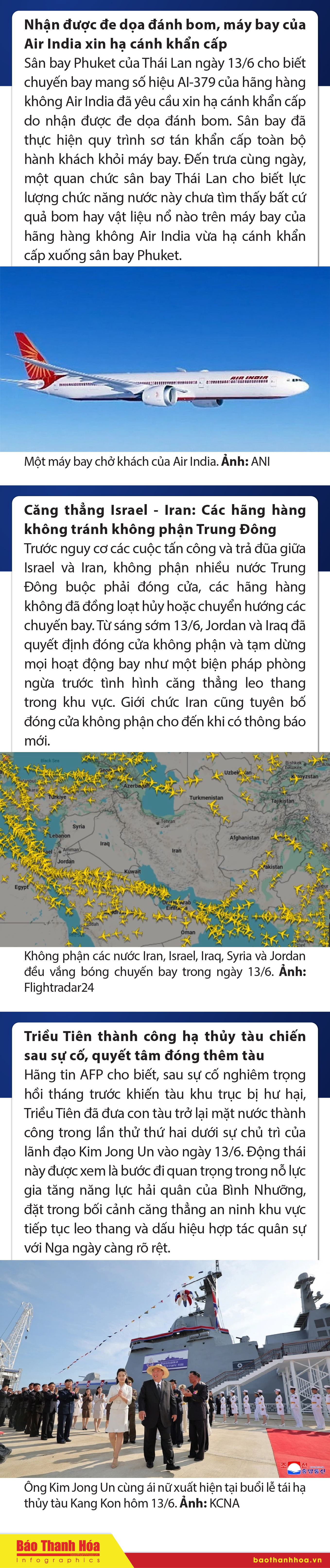 Sự kiện nổi bật trong nước, quốc tế ngày 13/6/2025
