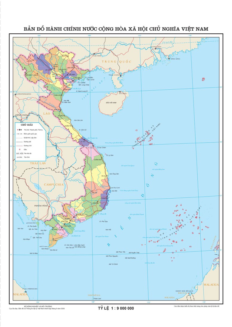 Sẽ cung cấp miễn phí bản đồ hành chính chi tiết 34 tỉnh, thành mới trên môi trường mạng