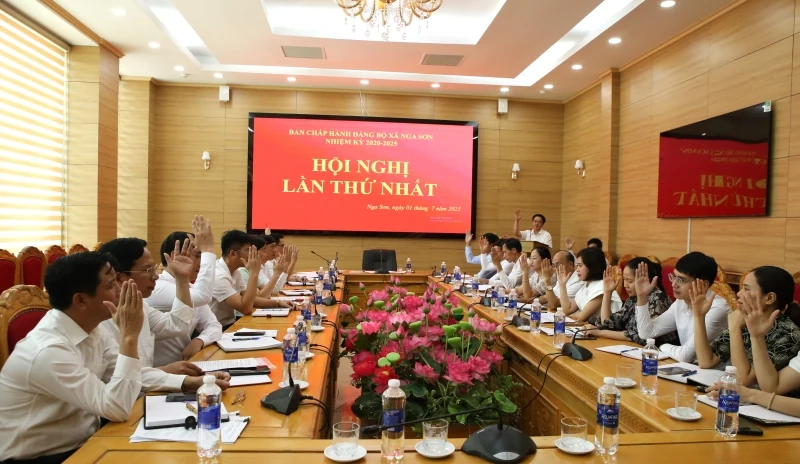 Huyện Nga Sơn diễn tập vận hành thử nghiệm hoạt động của các xã mới
