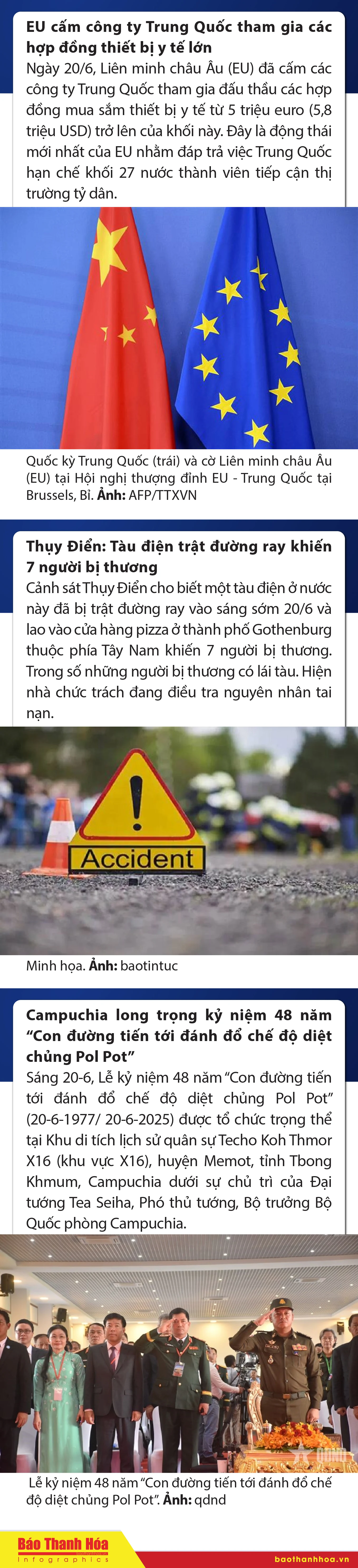 Sự kiện nổi bật trong nước, quốc tế ngày 20/6/2025