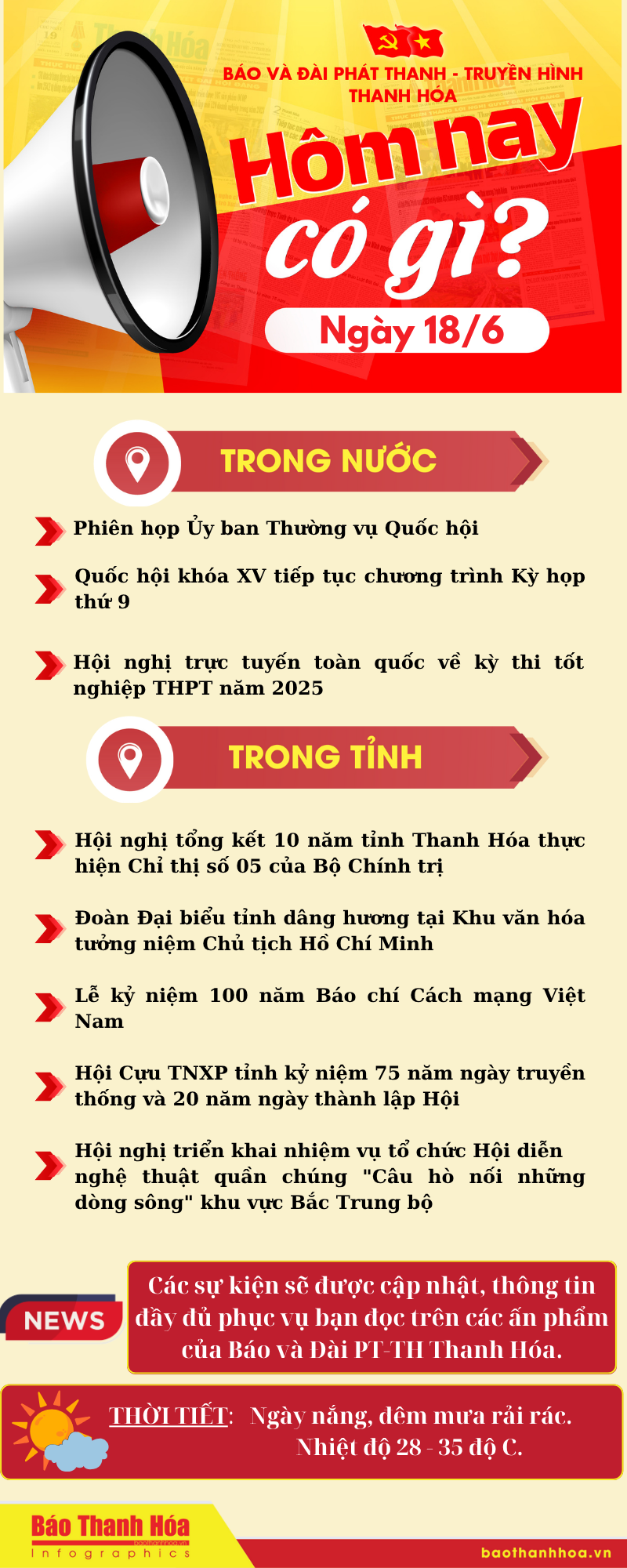 Hôm nay có gì? - Sự kiện nổi bật ngày 18/6/2025