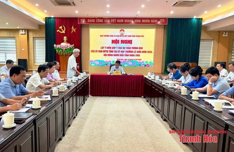 Góp ý vào dự thảo thông báo của Ủy ban MTTQ tỉnh tại Kỳ họp thường lệ giữa năm 2025, HĐND tỉnh khóa XVIII
