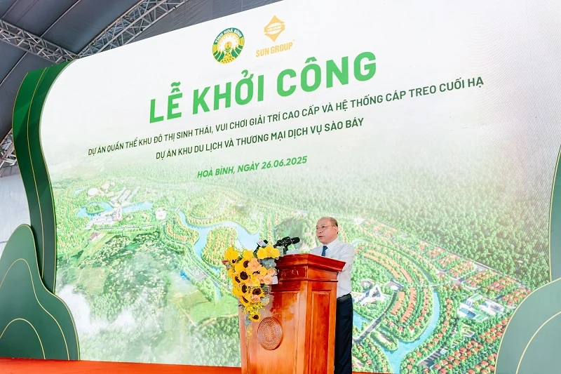 Sun Group khởi công Tổ cá cược bóng đá m88 nghỉ dưỡng khoáng nóng quy mô hơn 21.000 tỷ đồng tại Hòa Bình