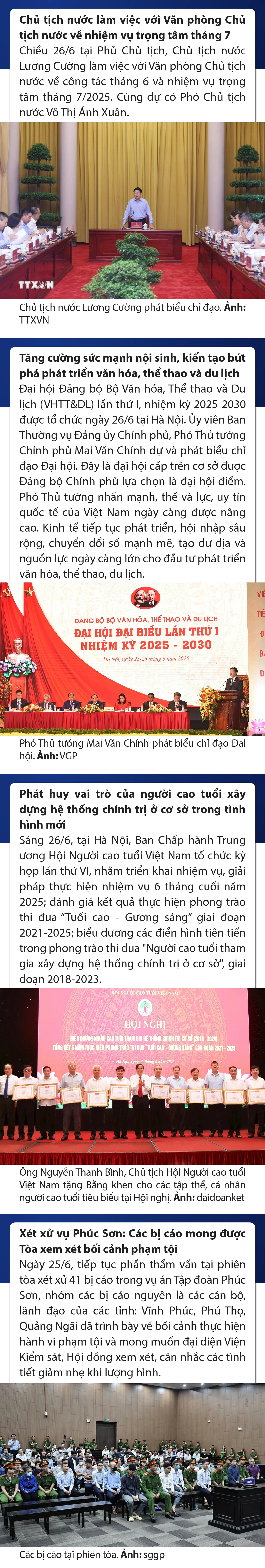 Sự kiện nổi bật trong nước, link m88 tế ngày 26/6/2025