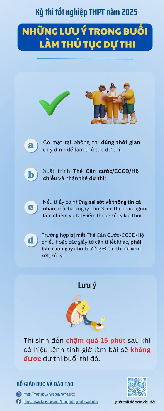 Hôm nay, gần 1,17 triệu thí sinh trên toàn quốc làm thủ tục dự thi Tốt nghiệp THPT 2025