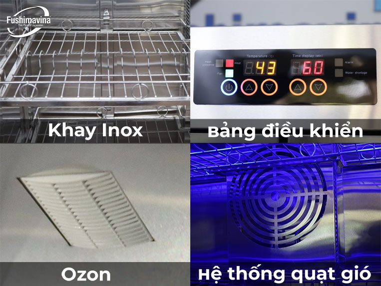Trải nghiệm sấy khô cùng kết cấu hiện đại với tủ sấy bát inox Fushimavina