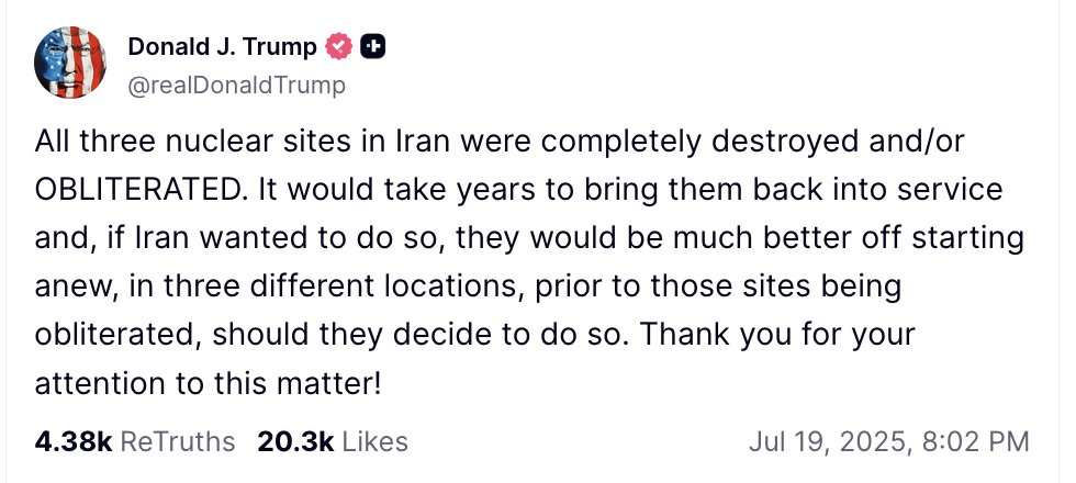 Tổng thống Trump tuyên bố sẽ xoá sổ bất kỳ cơ sở hạt đăng ký m88 mới nào của Iran