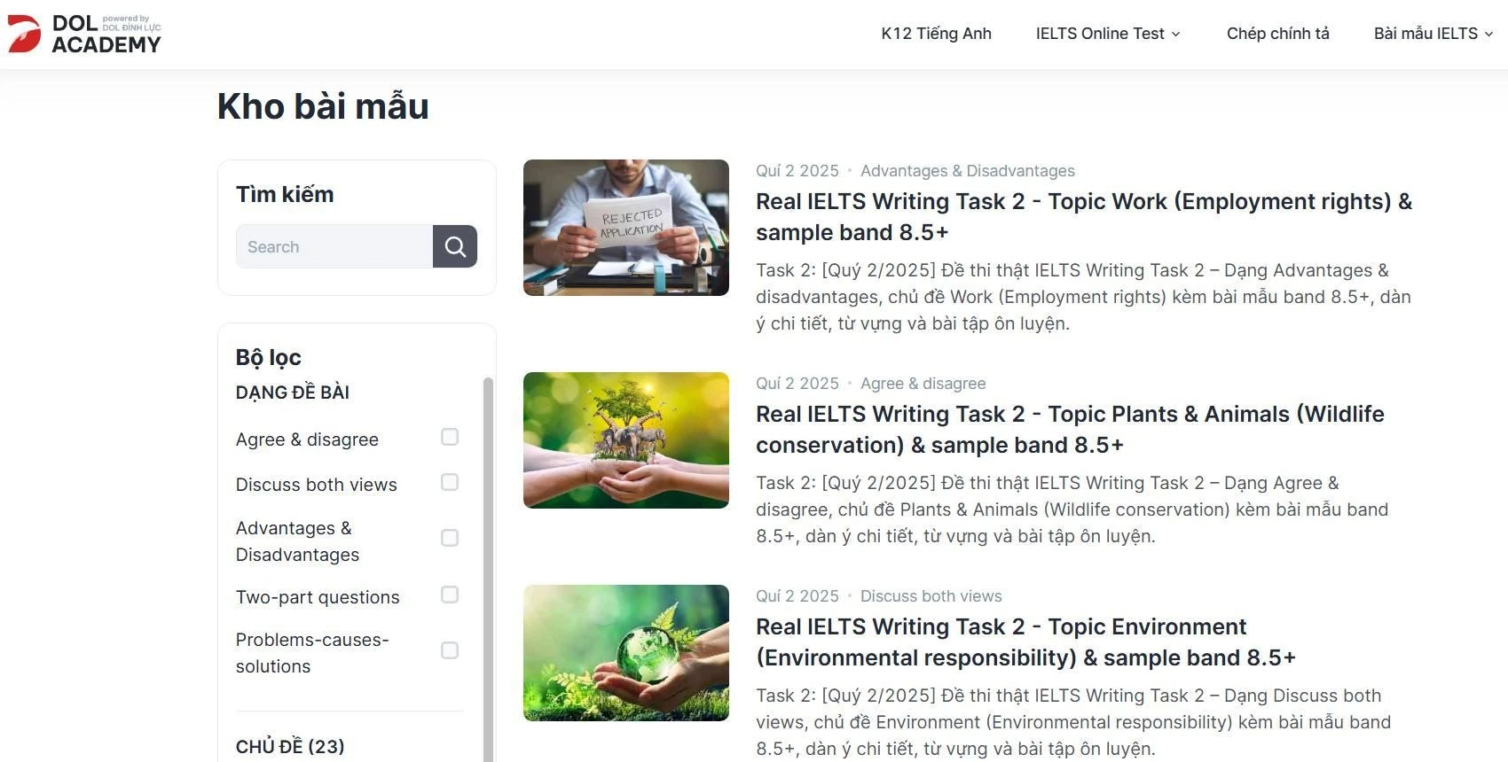 IELTS Online Test tại DOL Academy – Luyện thi chuẩn quốc tế ngay tại nhà