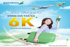 Chào tháng 6, Bamboo Airways tung ưu đãi hàng chục ngàn vé bay đồng giá 6K