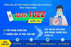 Hỗ trợ phòng, chống dịch COVID-19 qua đường dây nóng Tổng đài 1022 Thanh Hóa