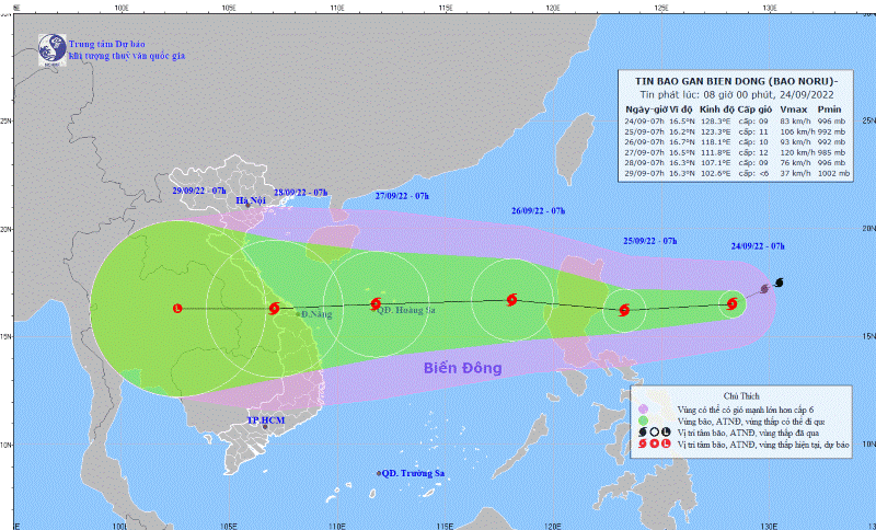 Bão Noru nhiều khả năng đi vào biển Đông