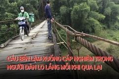 Cầu Bến Lậm xuống cấp nghiêm trọng,  người dân lo lắng mỗi khi qua lại