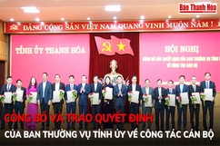 [Video] Công bố và trao quyết định của Ban Thường vụ Tỉnh ủy về công tác cán bộ