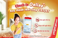 Mùa cao điểm hè, check-in online nhanh chóng, Vietjet thôi!