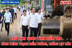 Bản tin 18h ngày 24-8: Chủ tịch UBND tỉnh kiểm tra công trình trọng điểm phòng, chống lụt đăng ký m88