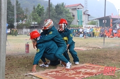 Quan Hóa: Hội thi nghiệp vụ chữa cháy và cứu nạn cứu hộ “Tổ liên gia an toàn phòng cháy, chữa cháy” năm 2024