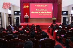 Thiệu Hóa khai mạc diễn tập khu vực phòng thủ huyện năm 2024