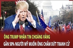 Ông Trump nhận tin choáng váng, gần 50% người Mỹ muốn ông chấm dứt tranh cử